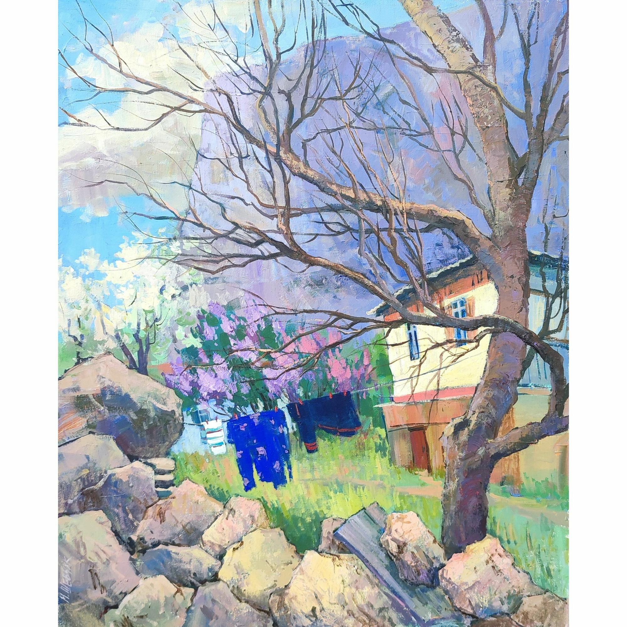 Старосельский мотив, 90х75, холст, акрил, 2024