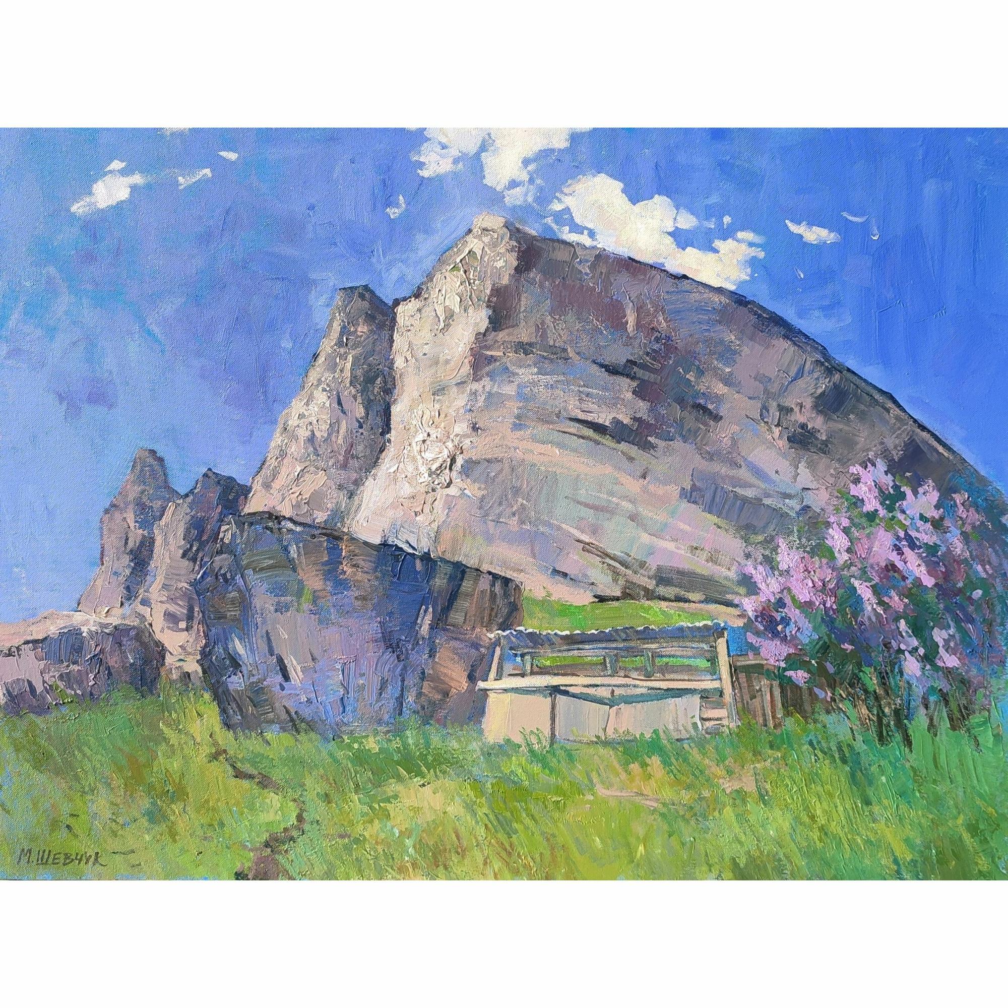 Староселье в апреле 75х100, холст, акрил, 2024