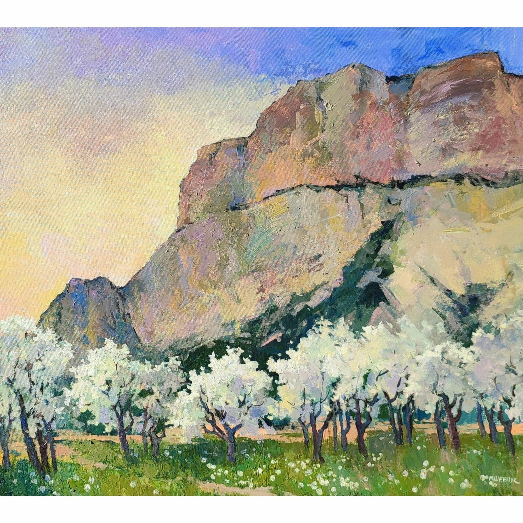 Цветущая весна, 80х90, холст, акрил, 2024