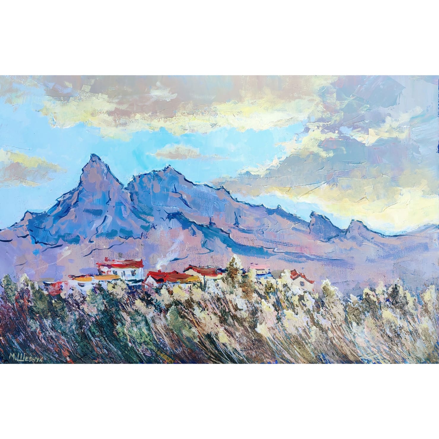 Скоро сядет солнце, 40х60, х.олст, акрил, 2022