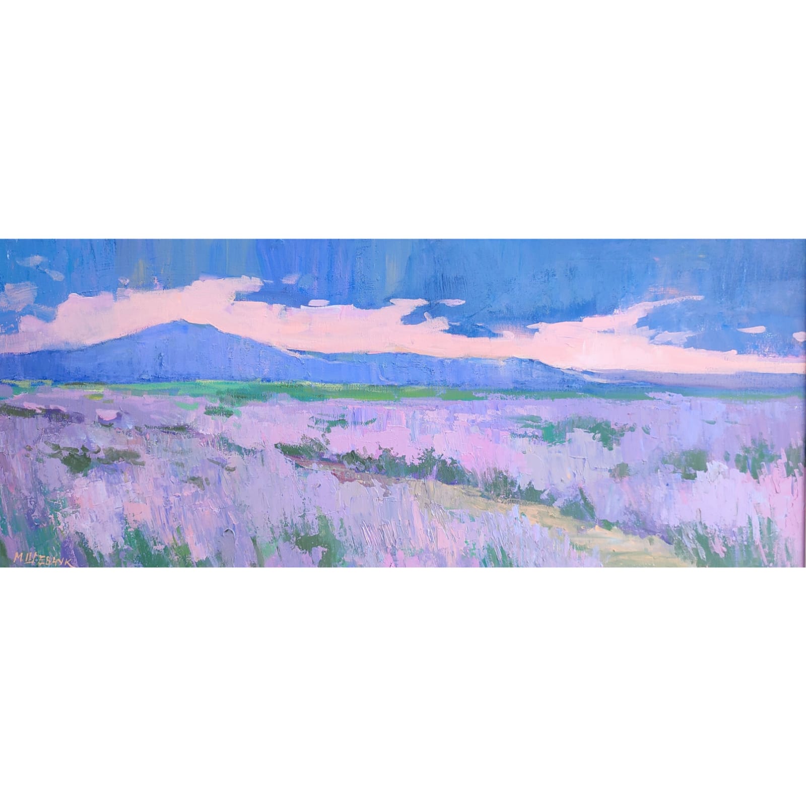 Тихий вечер, 30х70, холст, акрил, 2023