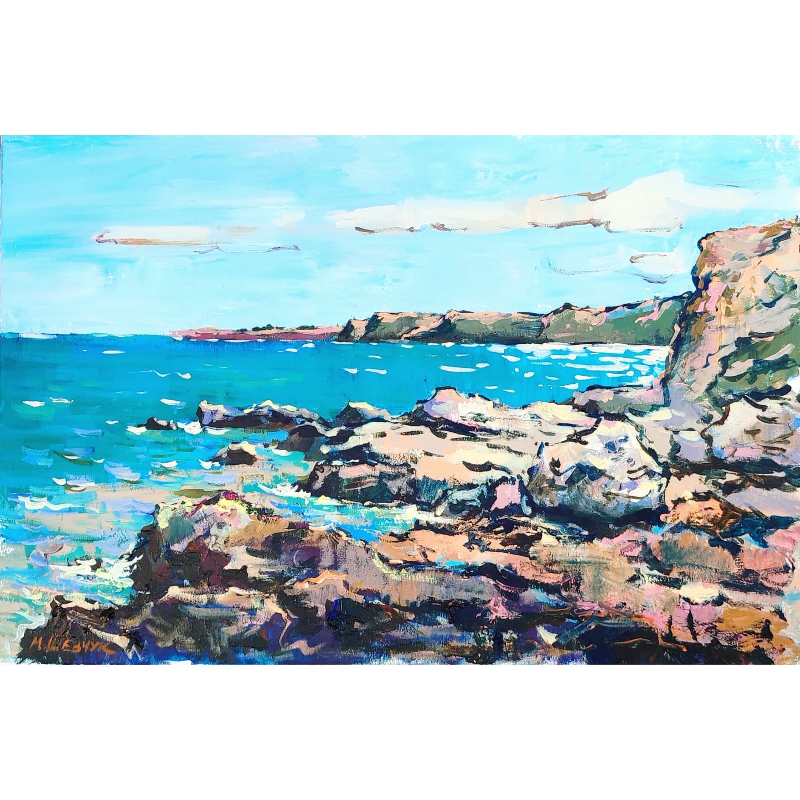 Морской берег, 40х60, х., акр., 2022