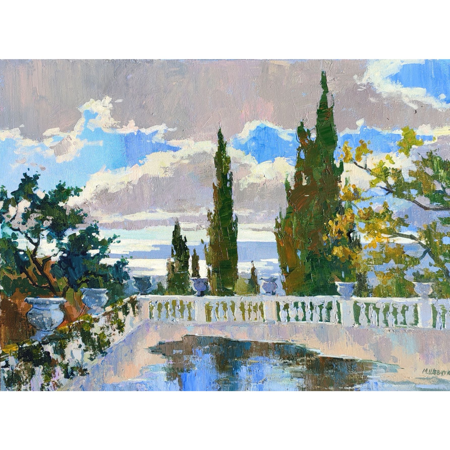 Вид в Форосском парке, 2024, холст, акрил, 60х80