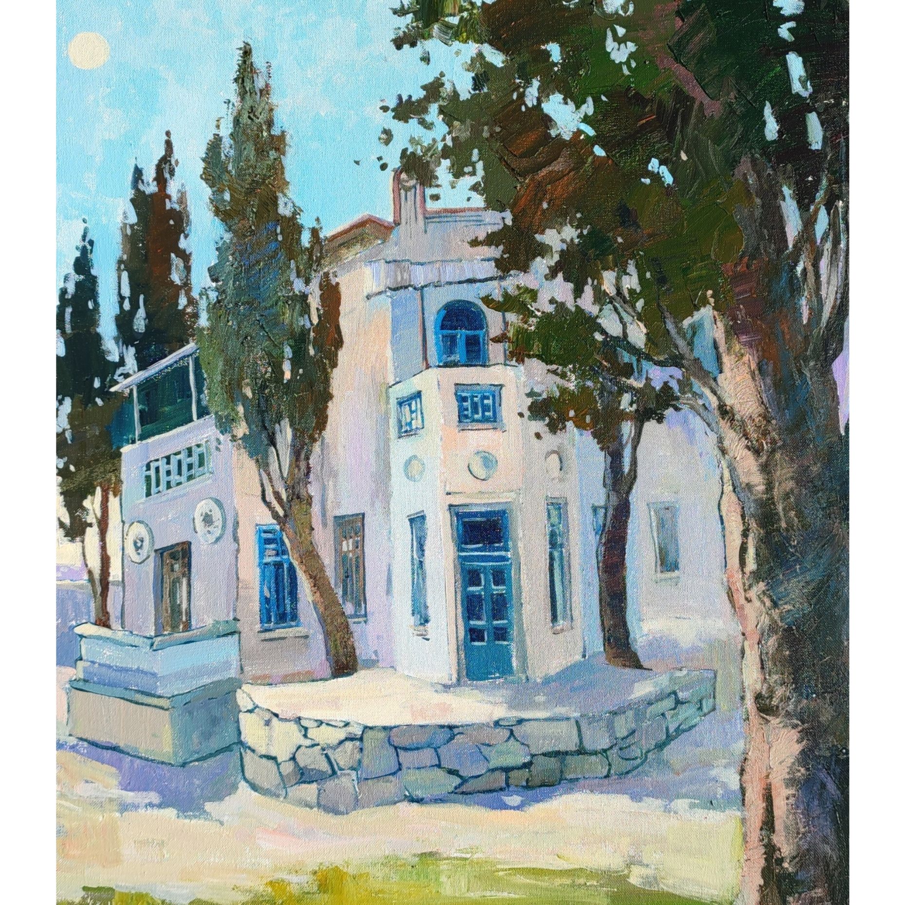 Шарм старой Алупки. Дача Л. Плечко, 2024, холст, акрил, 80х70