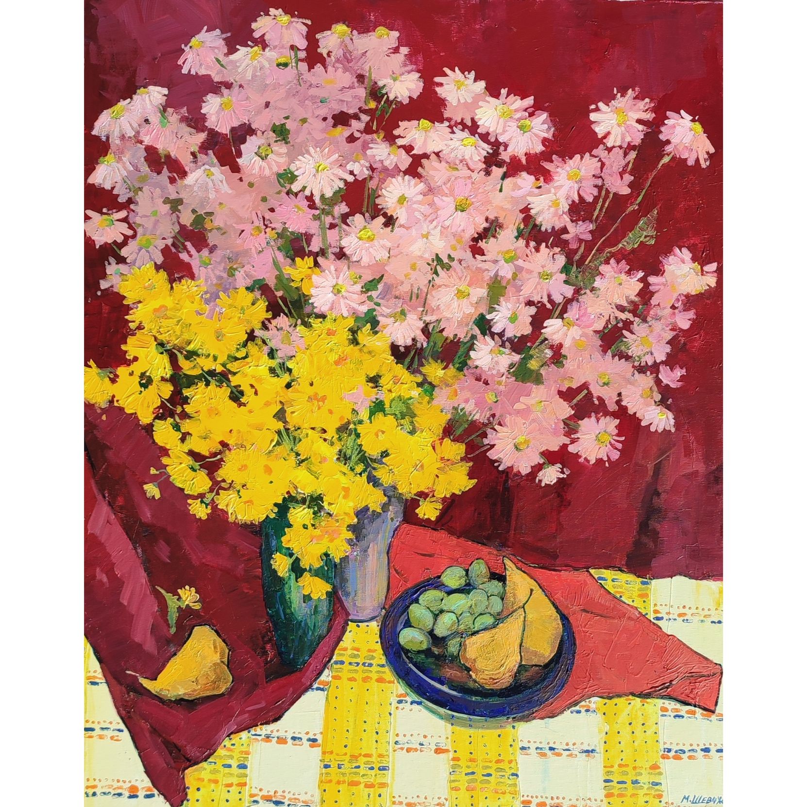 Осенний колорит, 100х80, холст, акрил, 2024