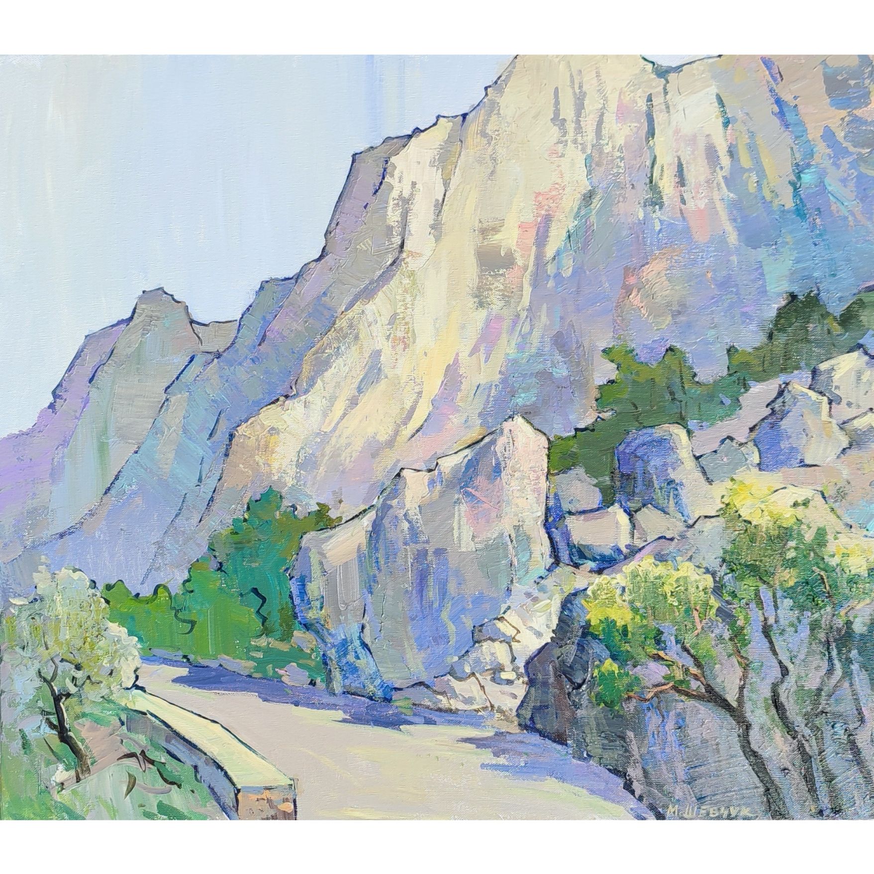 Восход. Ай-Петри 80х90, холст, акрил , 2024