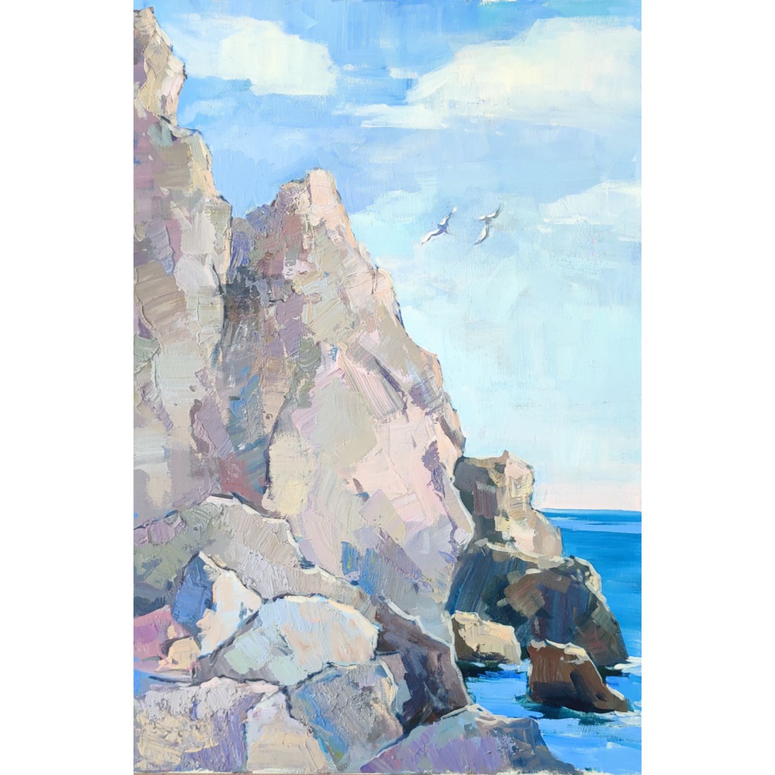 Над гурзуфскими скалами, 60х40, холст, акрил, 2025