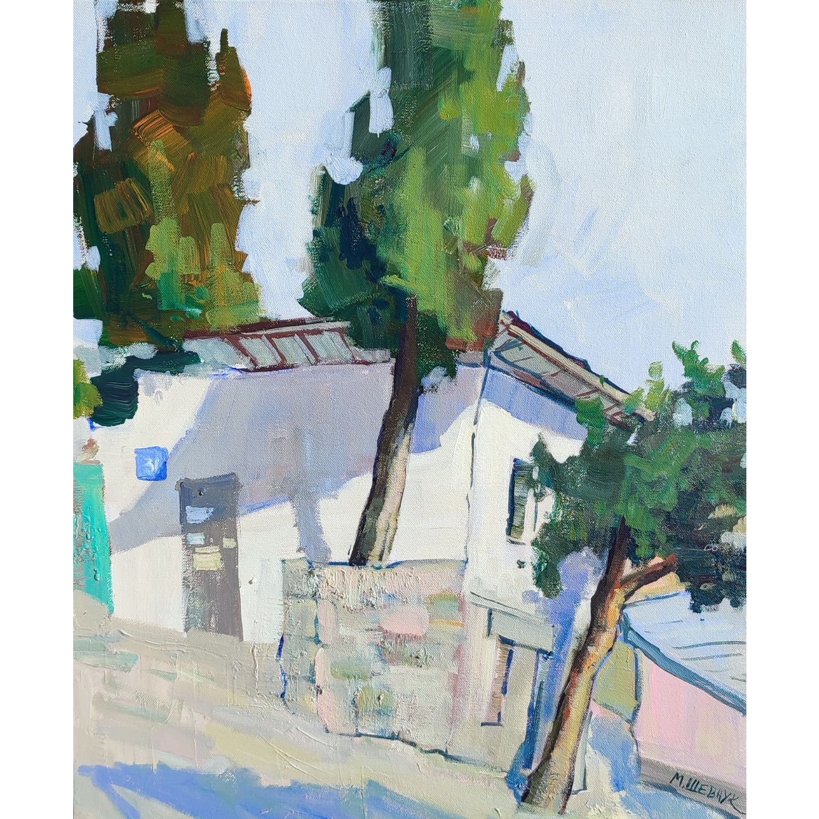 Уголок в Алупке, 60х50, холст, акрил, 2024