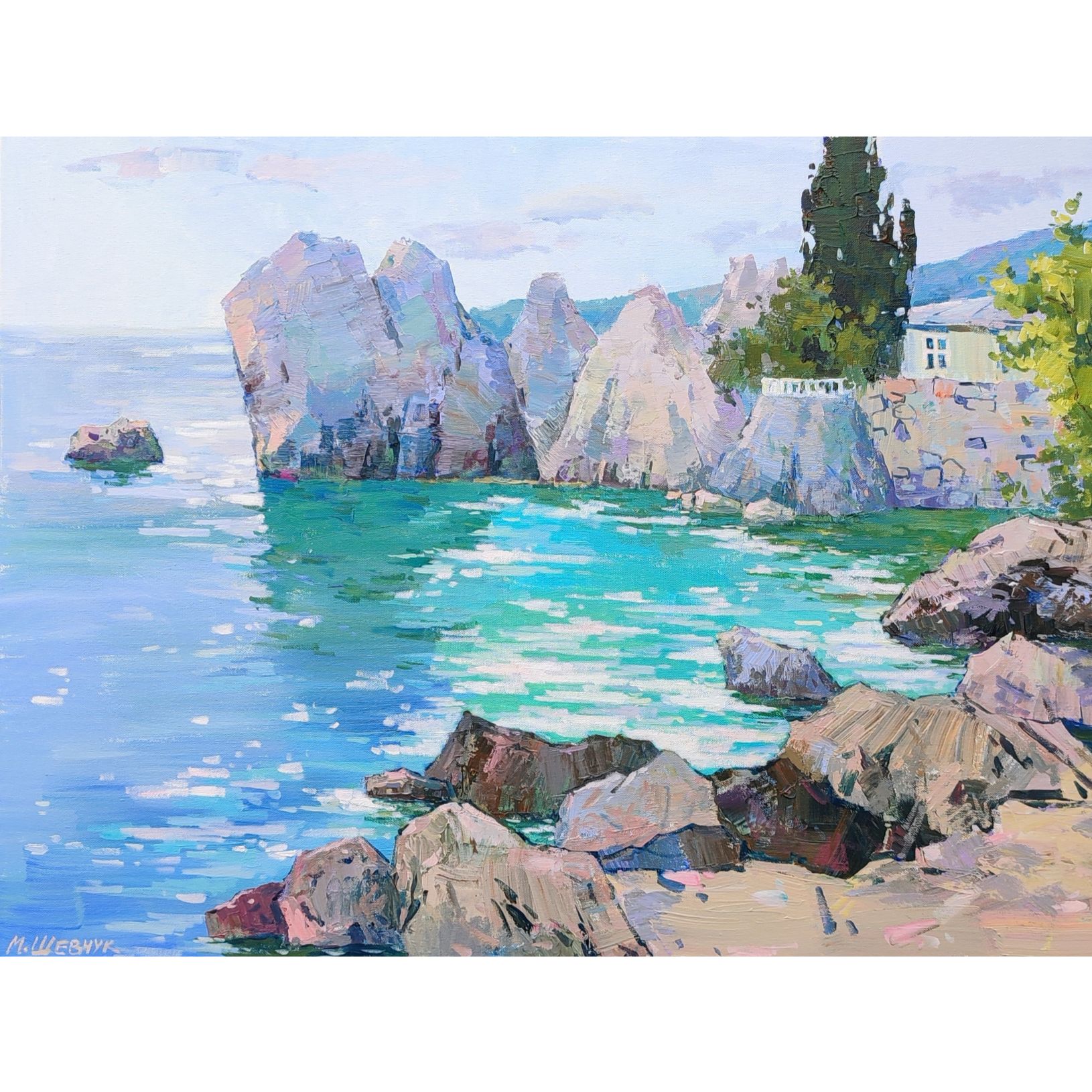 Свет Гурзуфа. Бухта Чехова. 75х100, холст, акрил, 2026