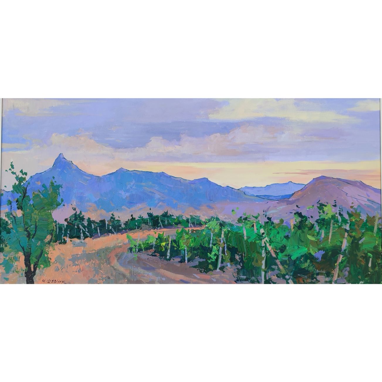 Вечерний воздух, 50х100, холст, акрил, 2025