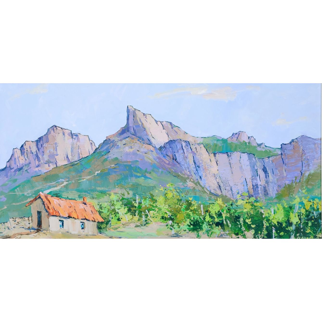 По дороге в Щебетовку, 50х100, холст, акрил, 2025