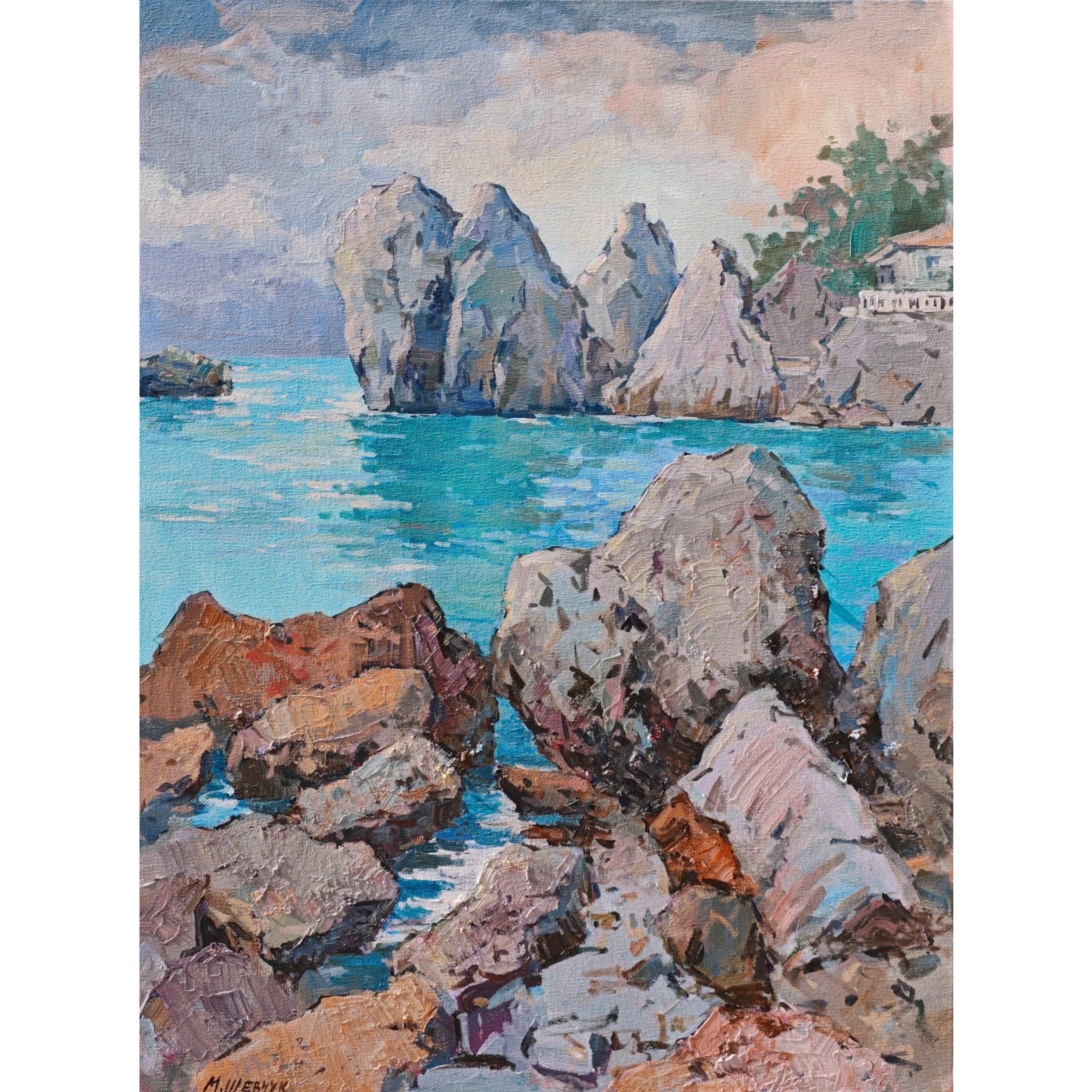 Мелодия гурзуфских скал 100х75 Холст, акрил, 2025