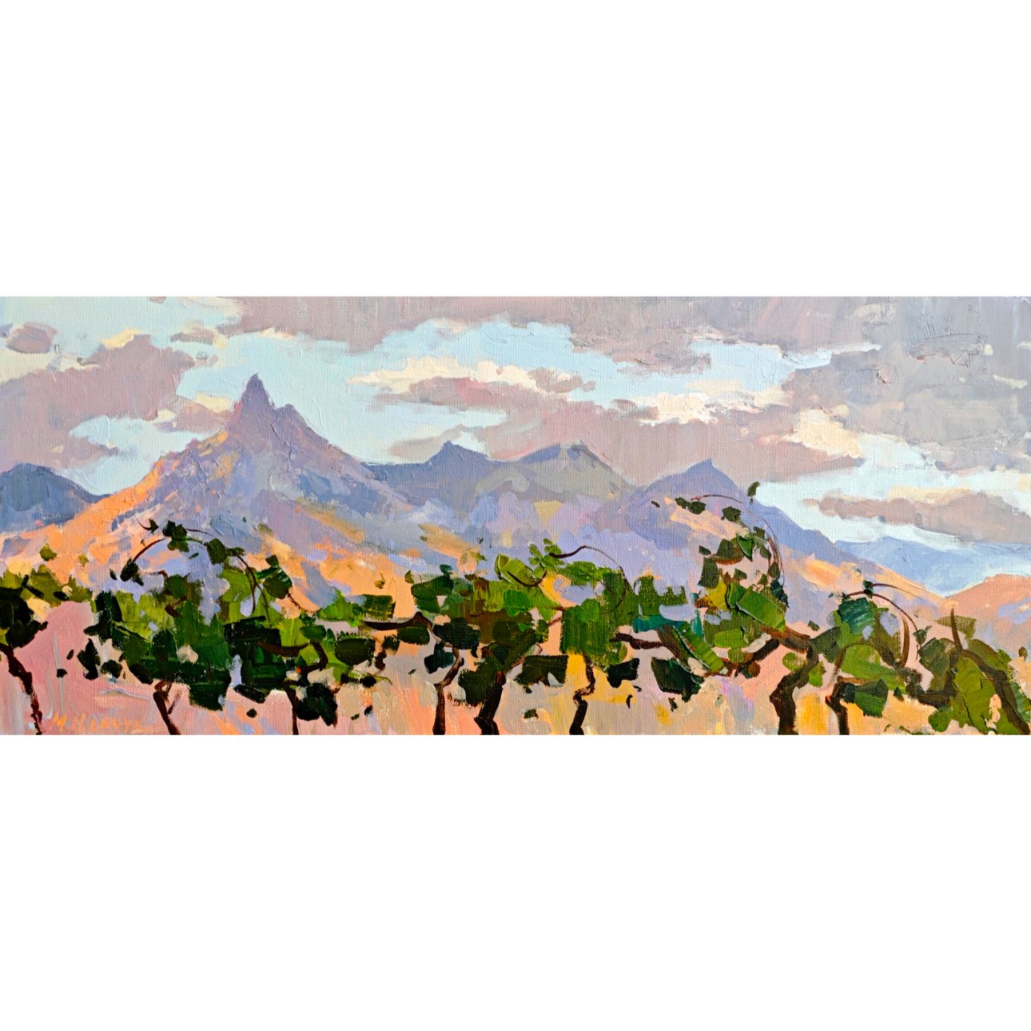 Коктебельский сюжет 30х70, холст, акрил, 2025