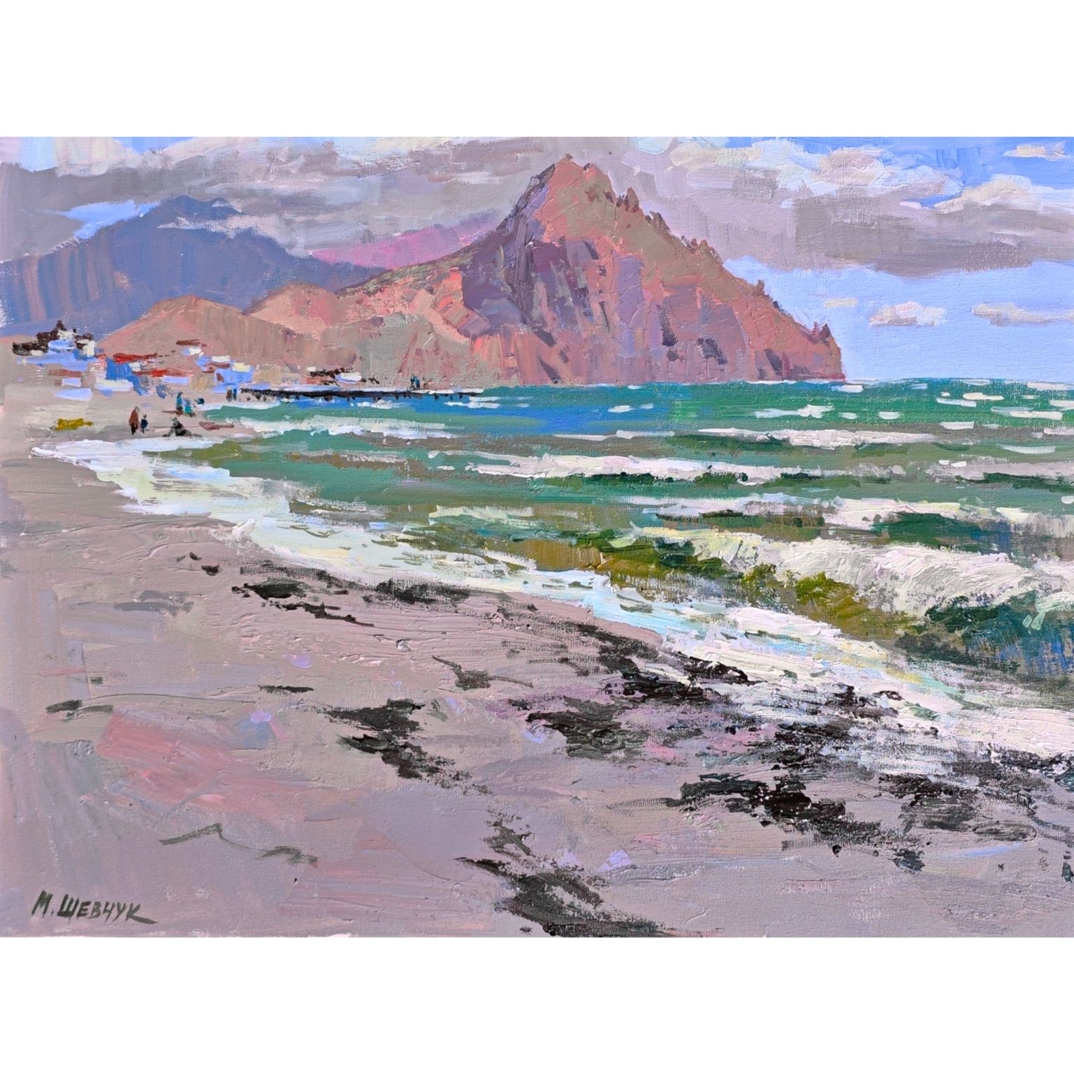 Ветер и брызги волн 60х80, холст, акрил, 2025