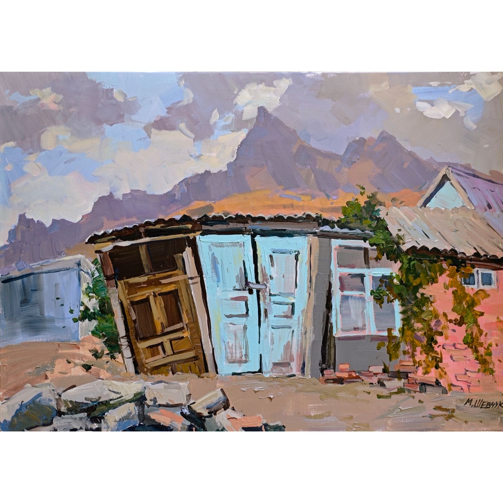 Уголок старого Коктебеля 50х70, холст акрил, 2025