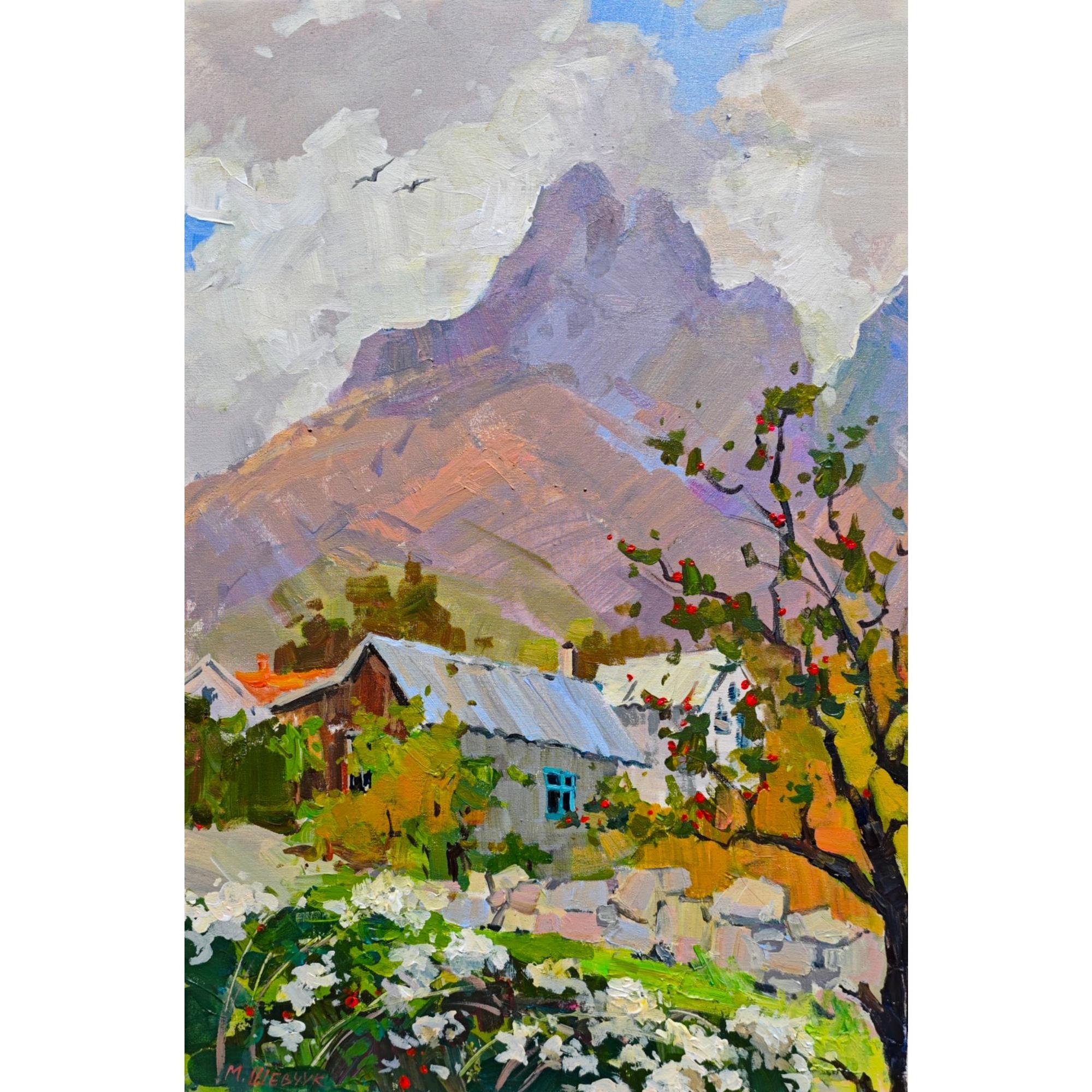 Полёт над осенним Арпатом 60х40, холст, акрил, 2025