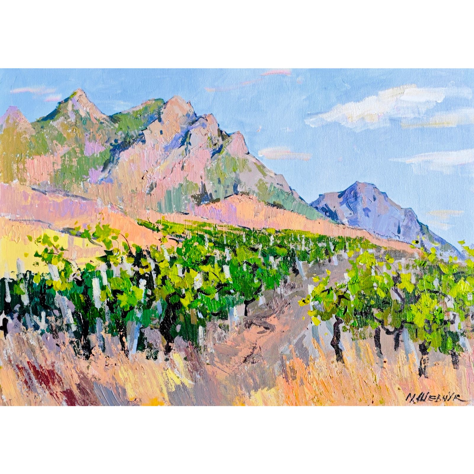 Виноградники в сентябре. Курортное 50х70, холст, акрил, 2025