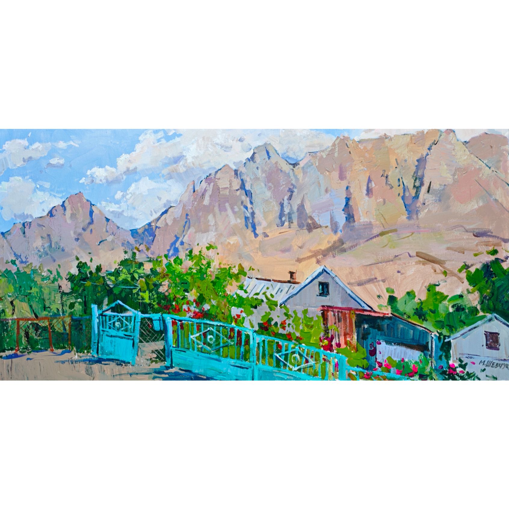 Домик Гульнары под Кызыл-кая 50х100, холст, акрил