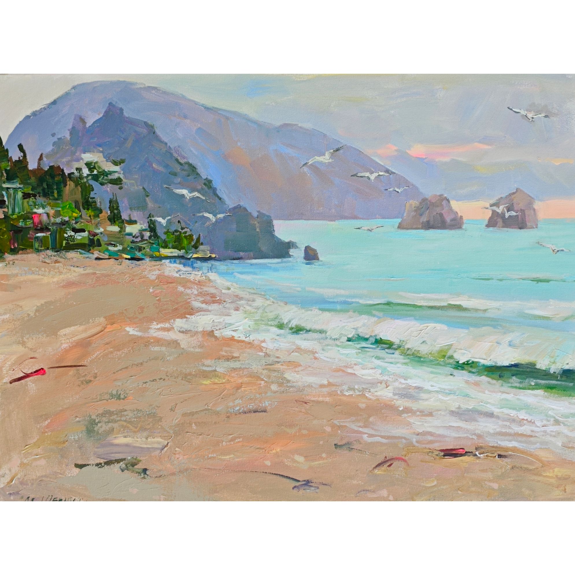 Мелодия рассвета. Гурзуф, 60х80, холст, акрил, 2025