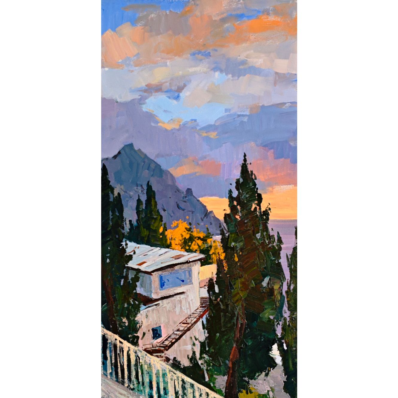 Ноты гурзуфского рассвета, 100х50, холст, акрил, 2025