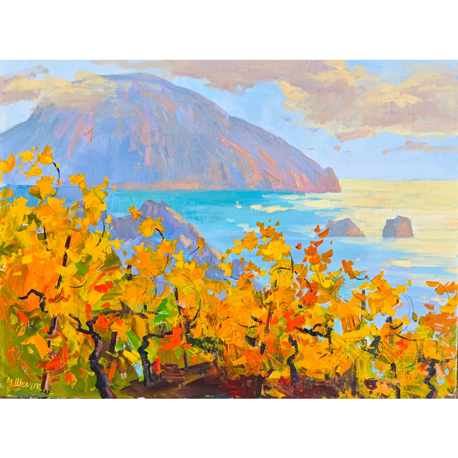 Солнечные виноградники, 60х80, холст, акрил, 2025