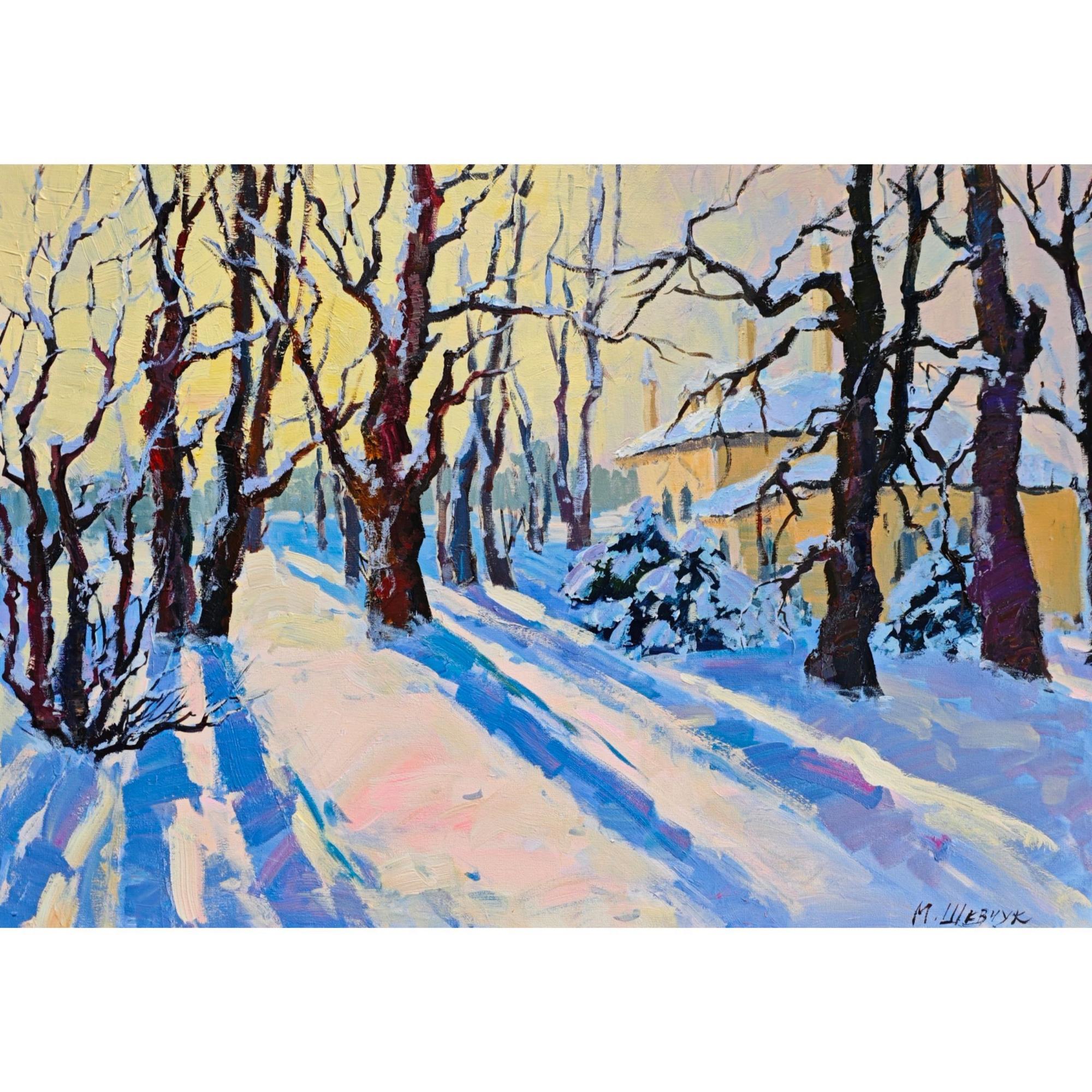 Зимнее сияние, 70х100, холст, акрил, 2026