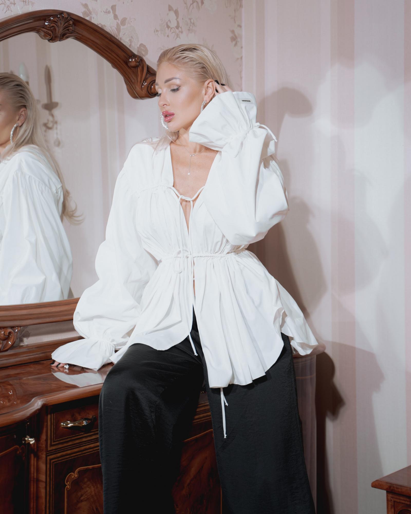 Блуза Melissa на шнуровке хлопок