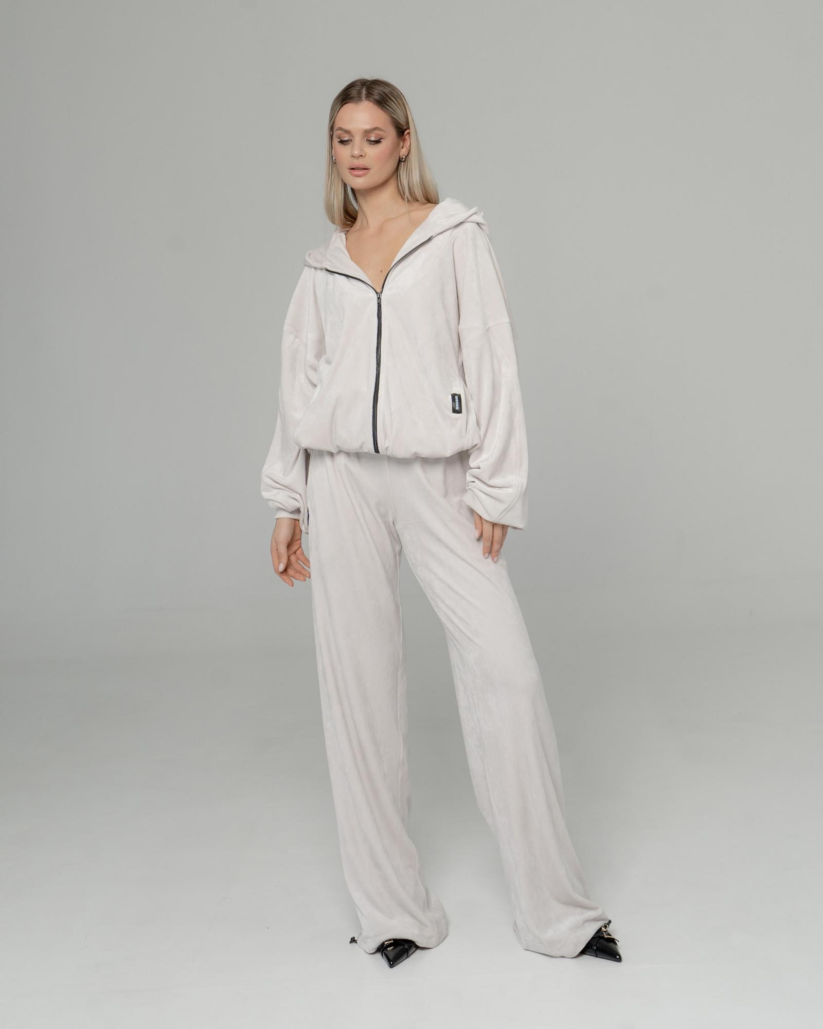 Худи велюр жемчуг