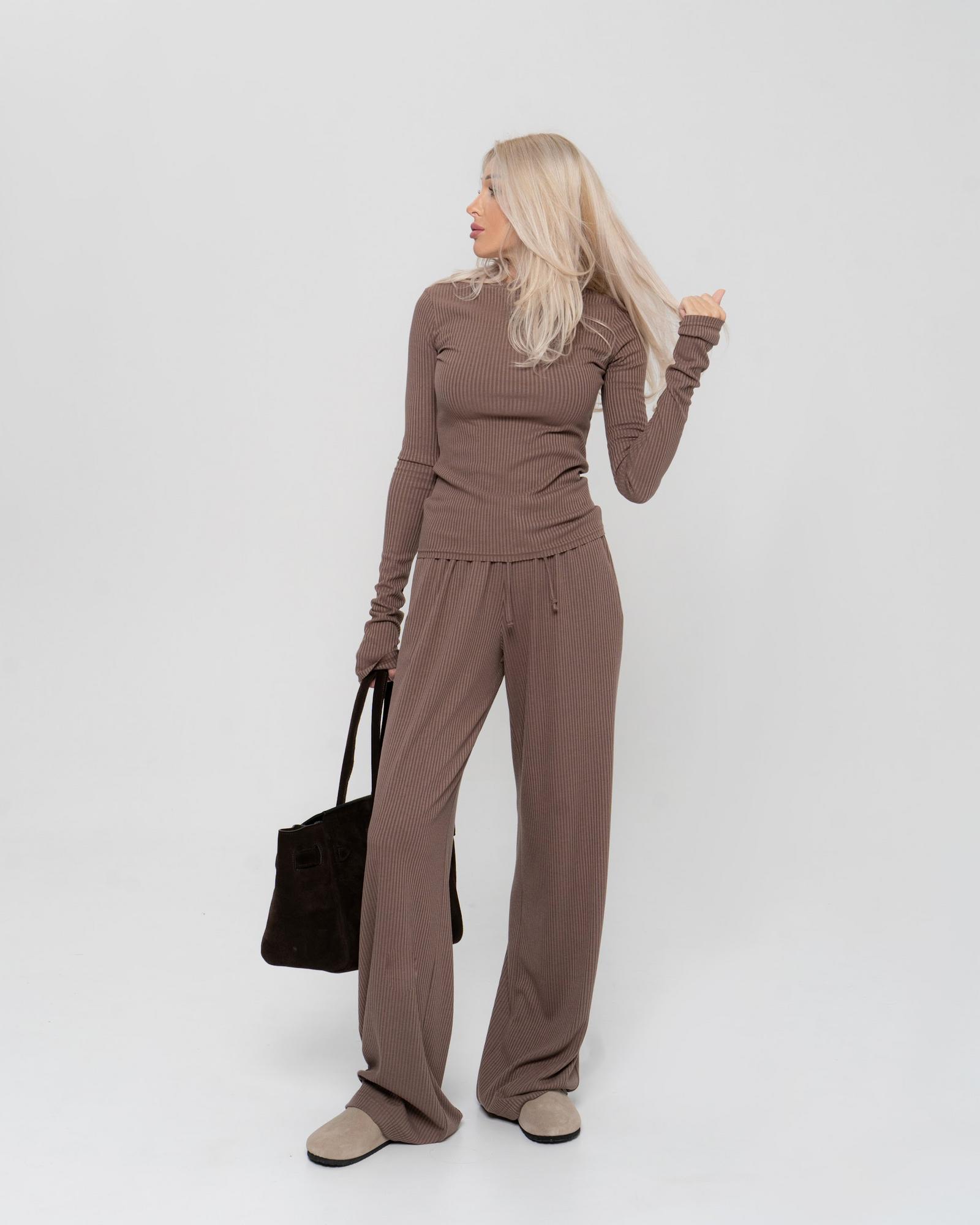 Лонгслив 2024 Brown лапша