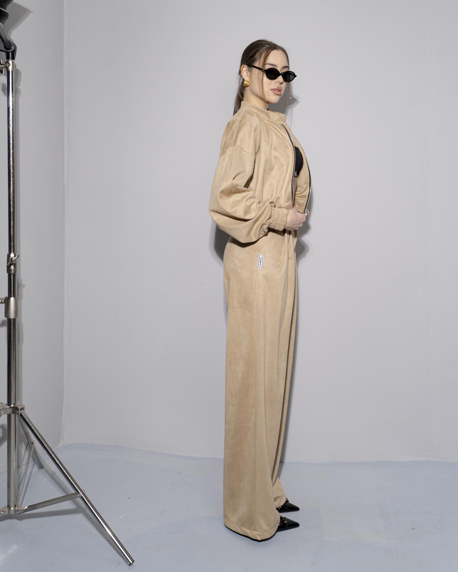 Брюки палаццо замша camel