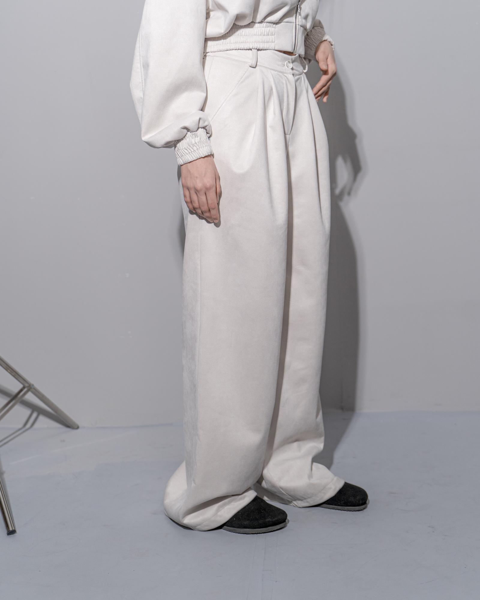 Брюки палаццо замша pearl