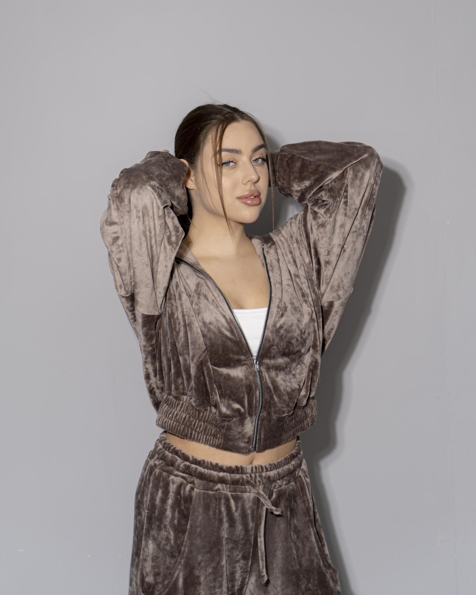 Худи велюр cacao