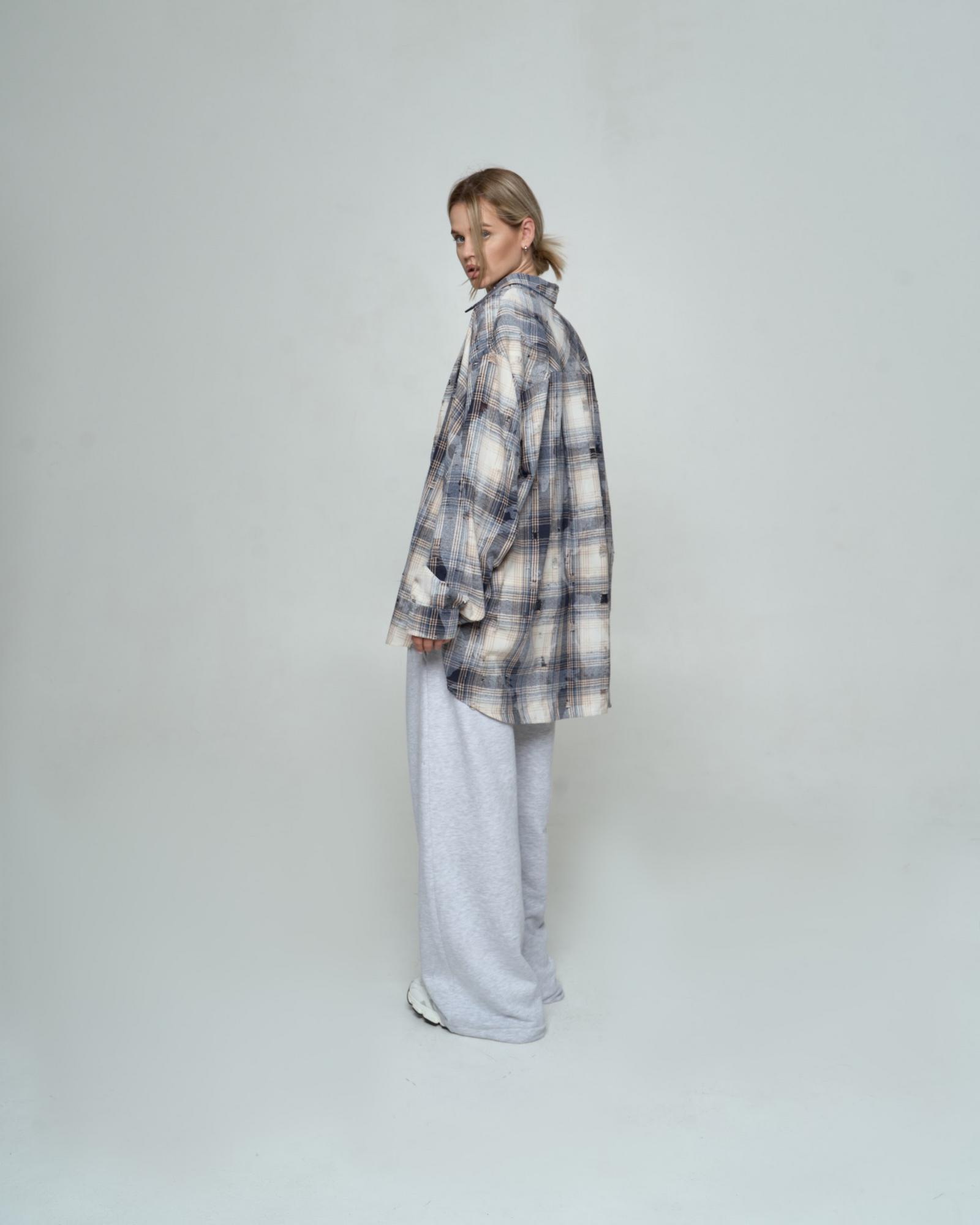 Рубашка клетка Blue grunge