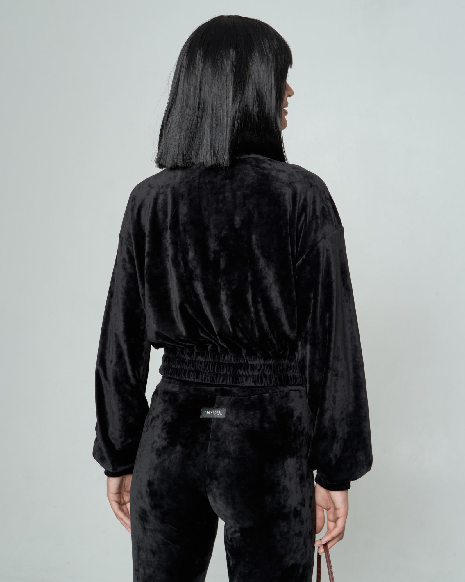 Бомбер мини велюр Black