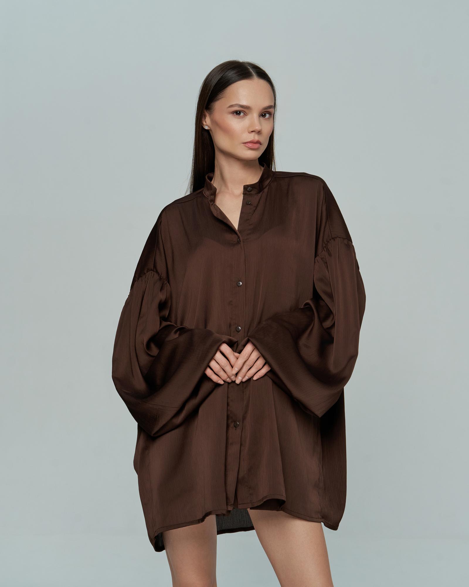 Рубашка шелк шоколад.