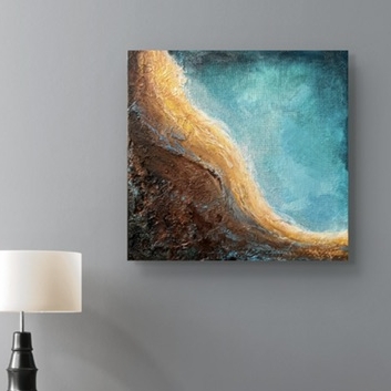 Поток света.  Фактурная картина на дереве. 30х30 см