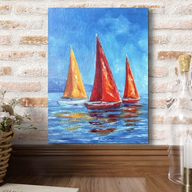картина от художника парусники, регата
