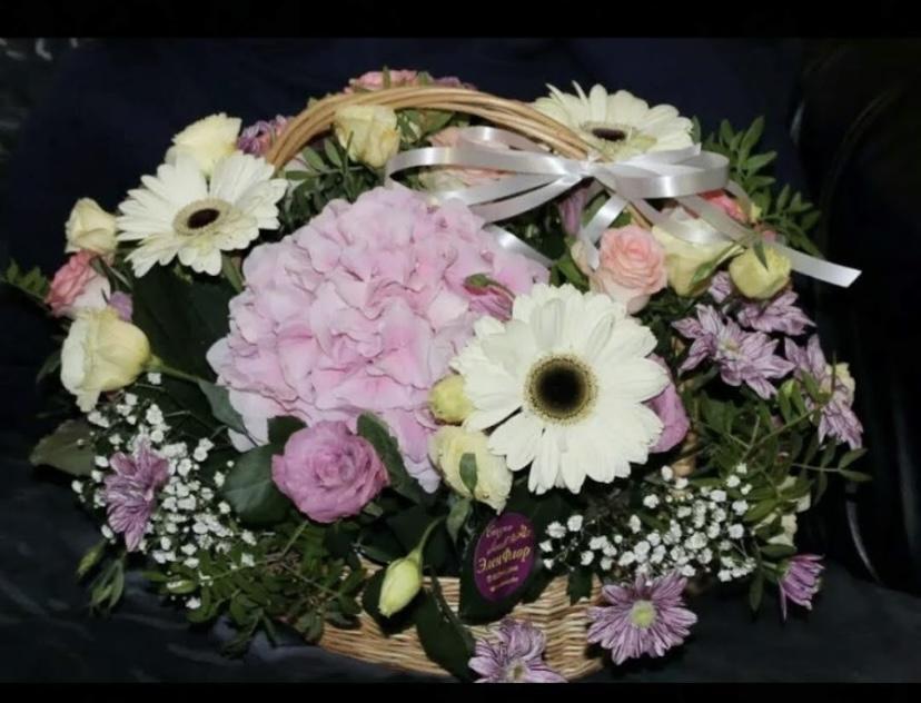 Корзина с  гортензией