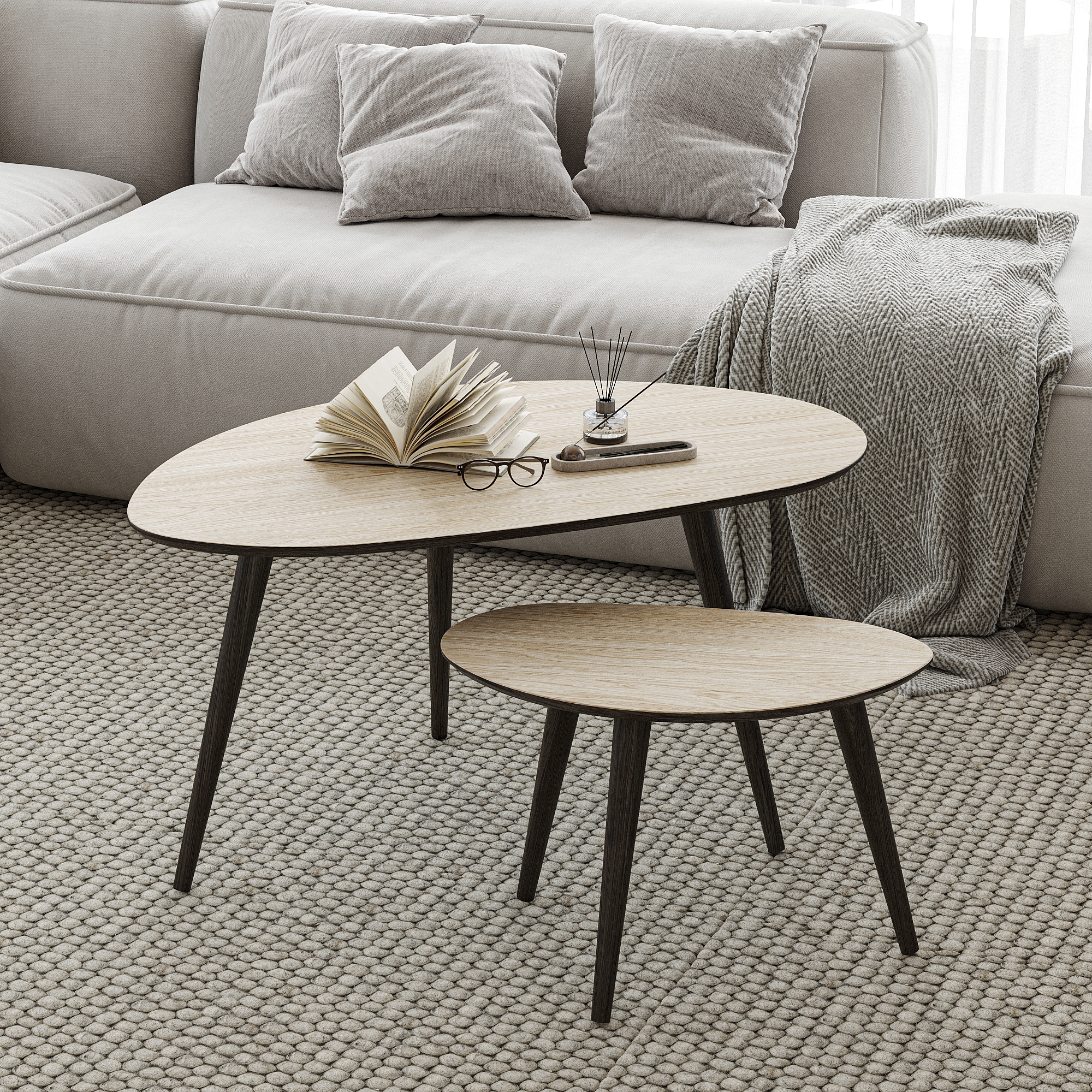 Журнальные столики BEANS на черных ножках