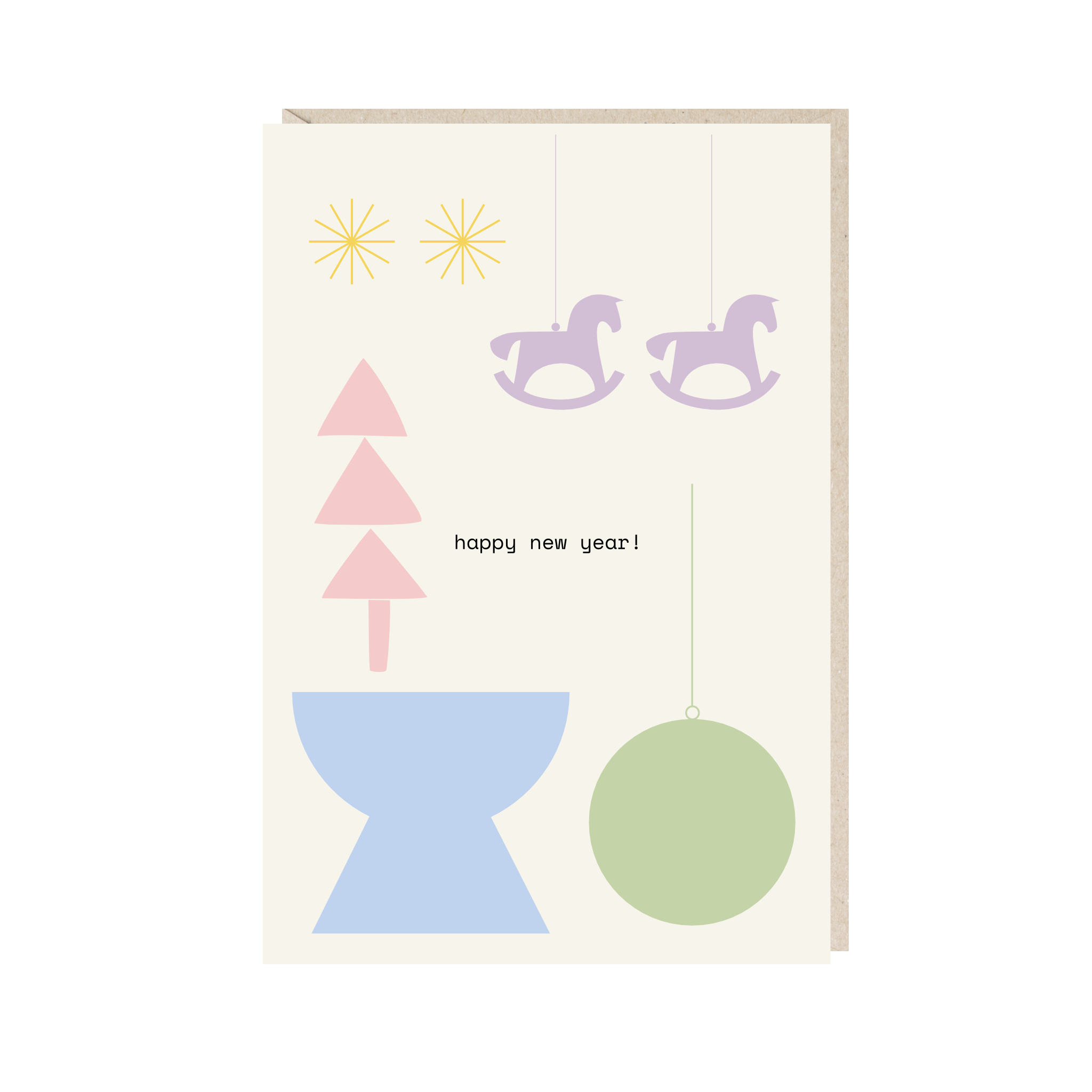 открытка "happy new year" (пер. с англ.: "счастливого нового года")