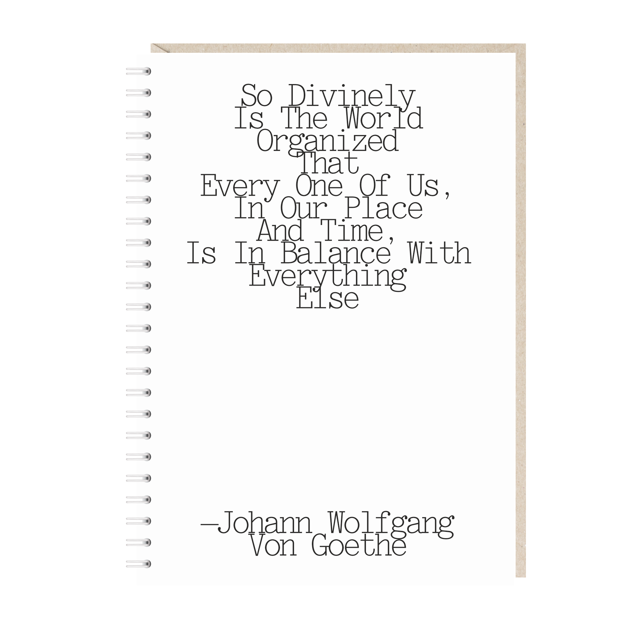 блокнот "so divinely is the world organized what every one of us, in our place and time, with is in balance with everything else"