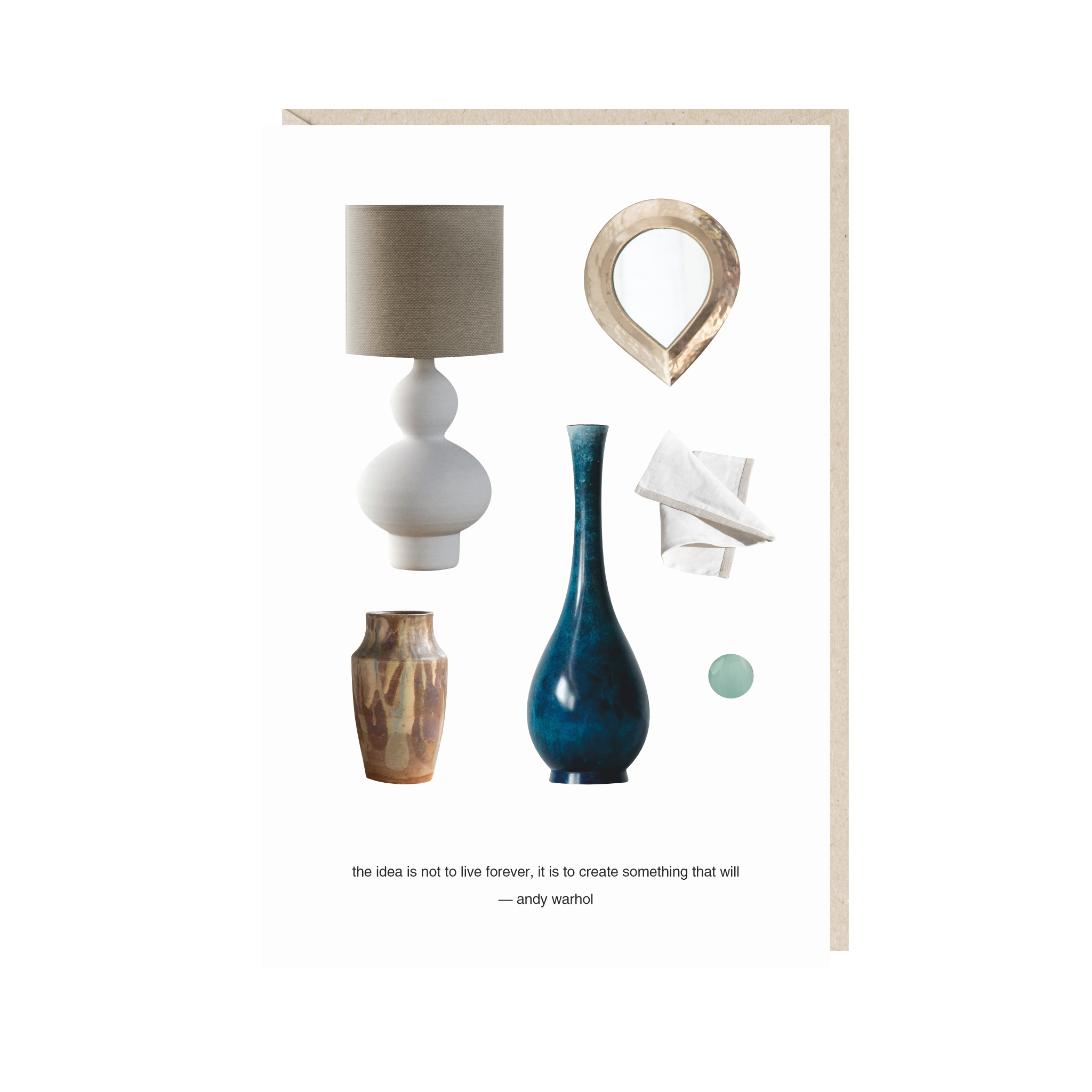 открытка "the idea is not to live forever, it is to create something that will (1)"