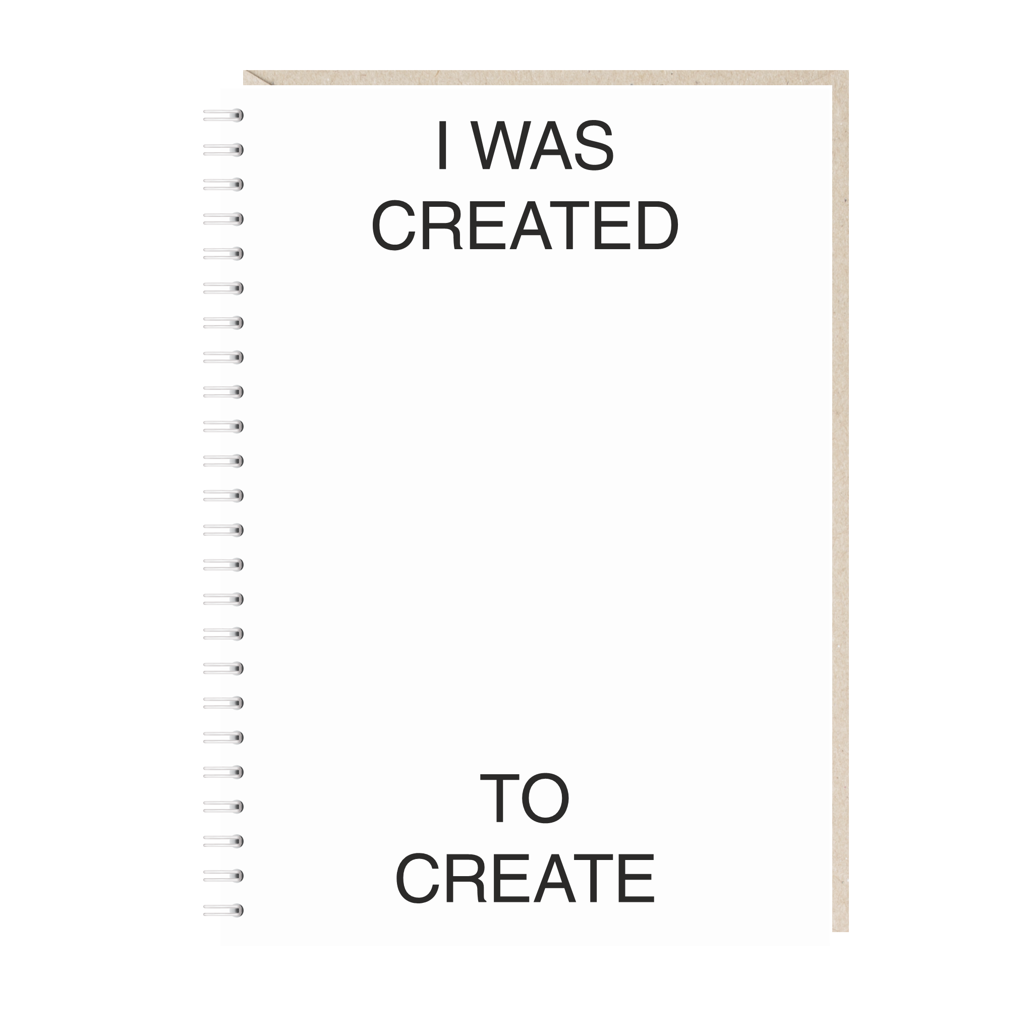 блокнот "i was created to create"