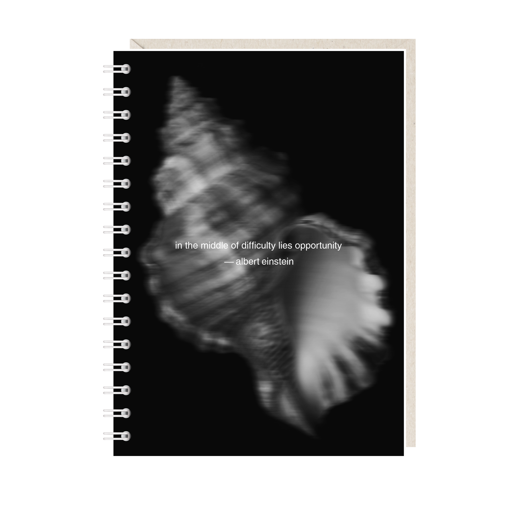 блокнот "in the middle of difficulty lies opportunity"