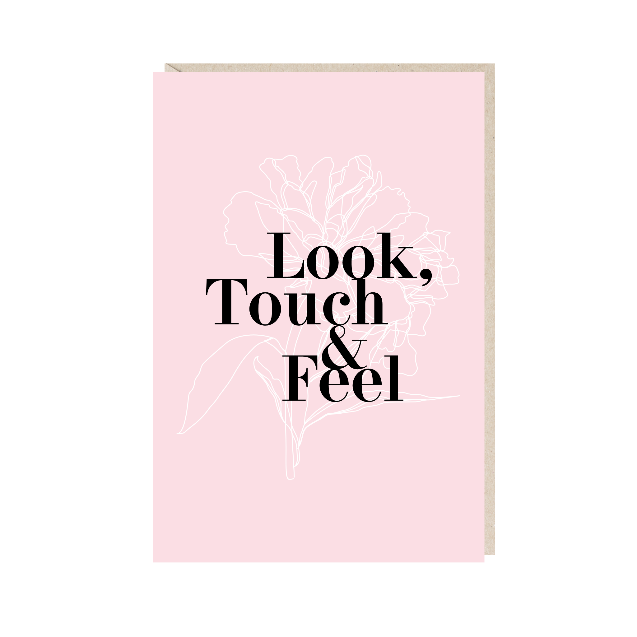 открытка "смотри, трогай и чувствуй"