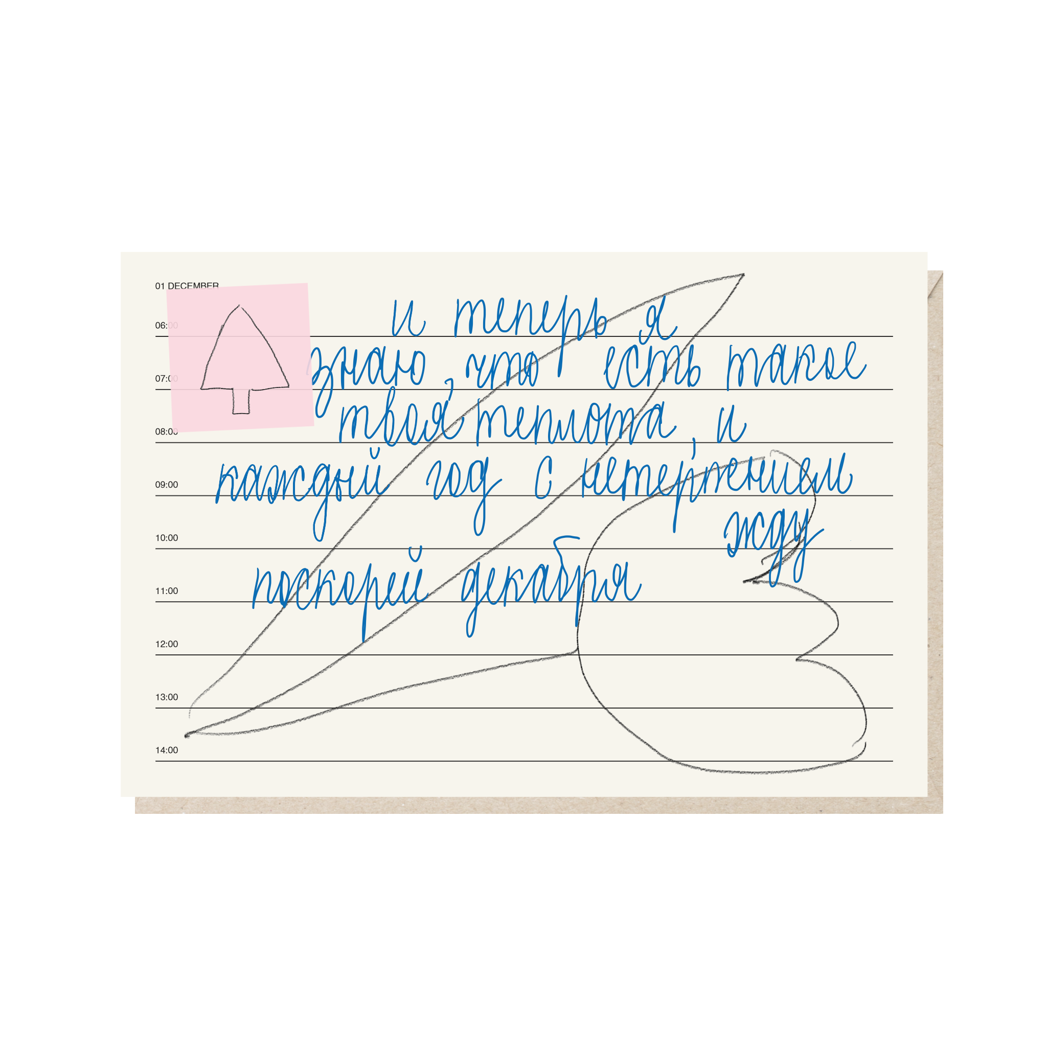 открытка "и теперь я знаю, что есть такое твоя теплота, и каждый год с нетерпением жду поскорей декабря"
