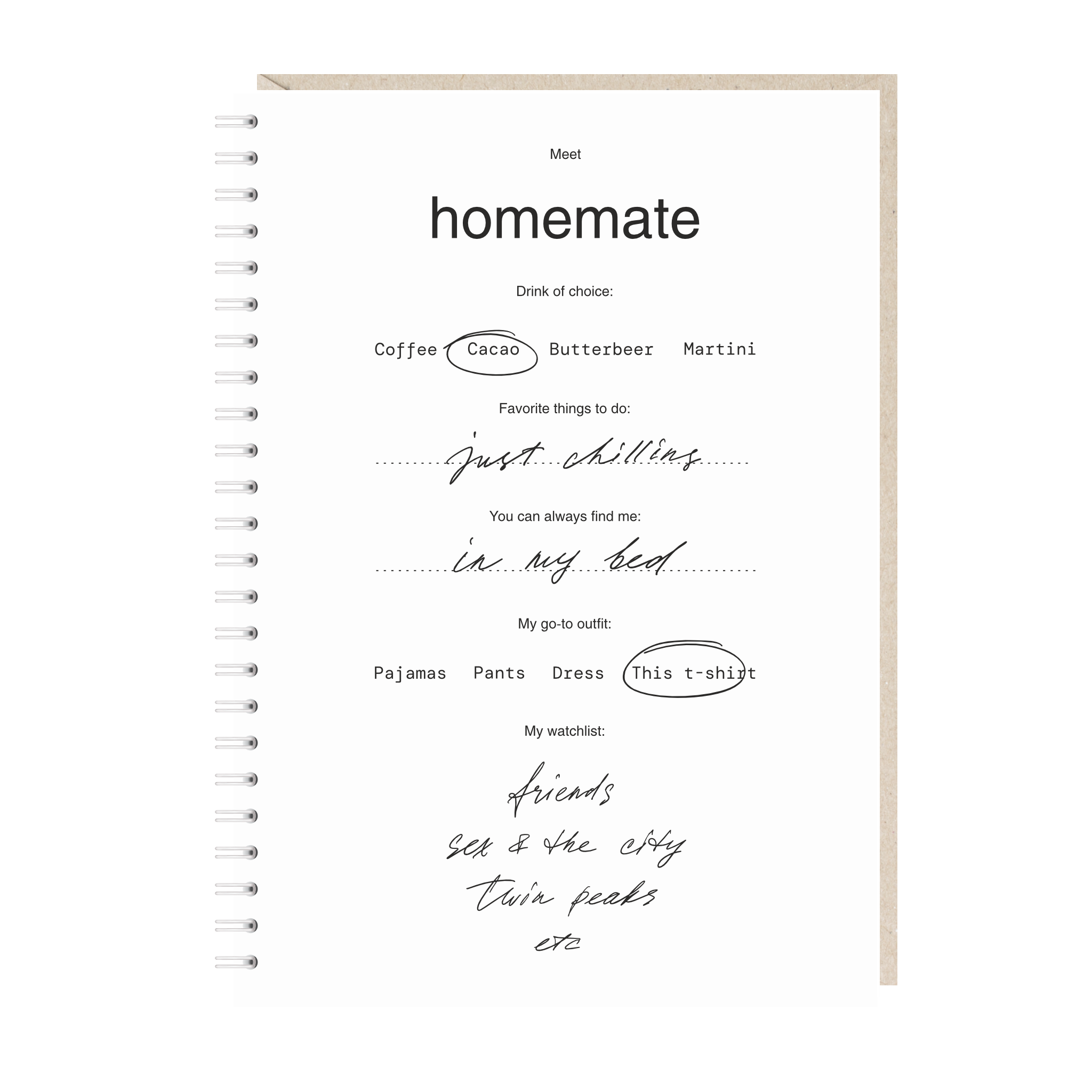 блокнот "meet homemate"