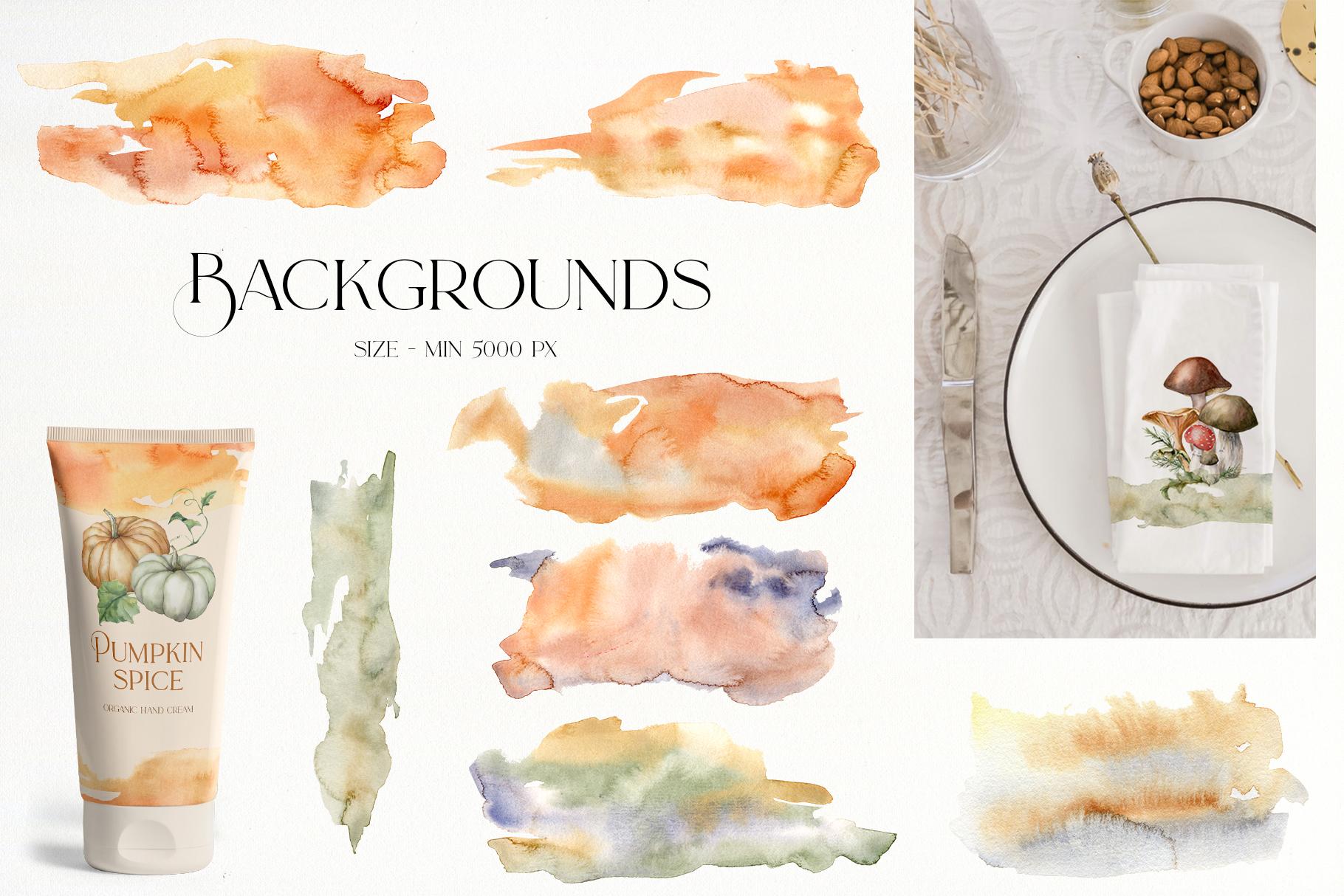 Autumn Spirit Watercolor: Pumpkins, Sunflowers & Fall Vibes for Design