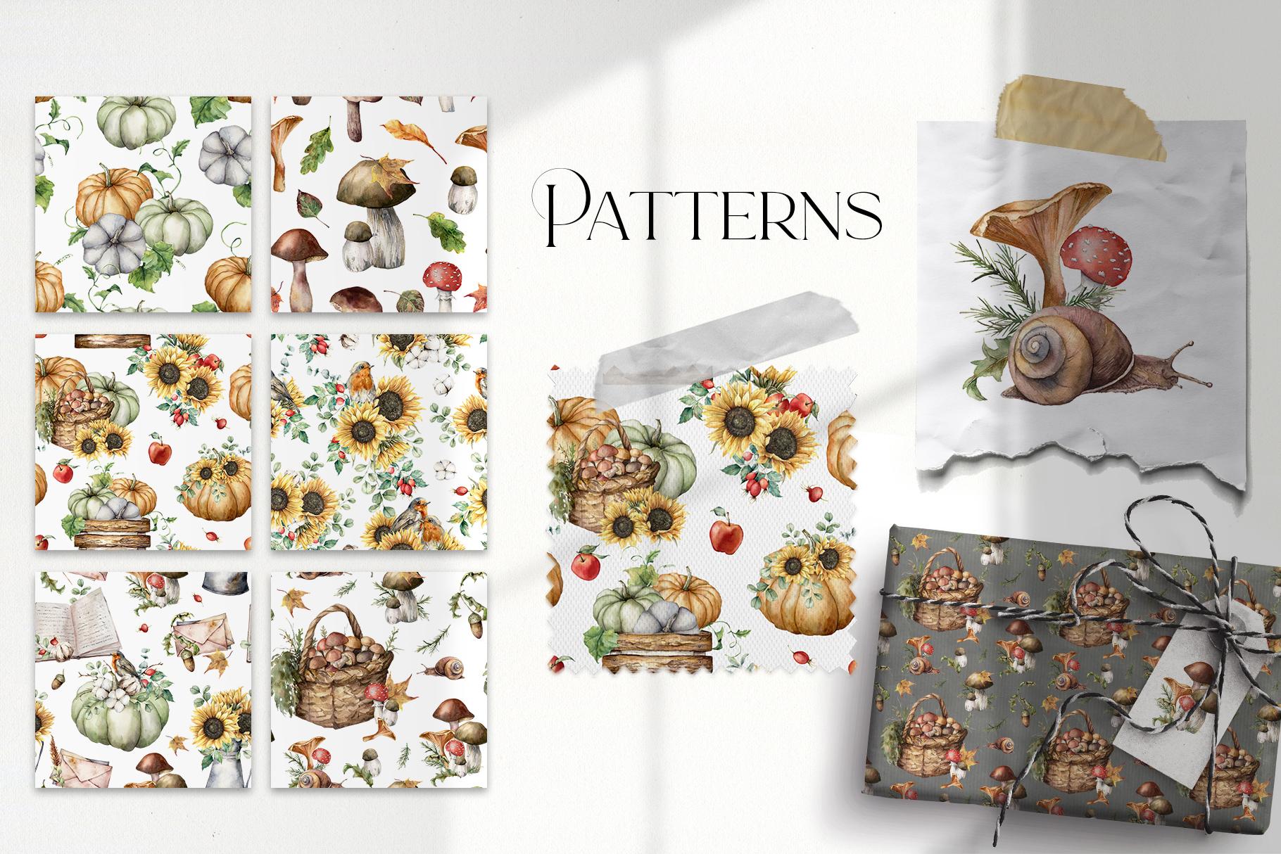 Autumn Spirit Watercolor: Pumpkins, Sunflowers & Fall Vibes for Design