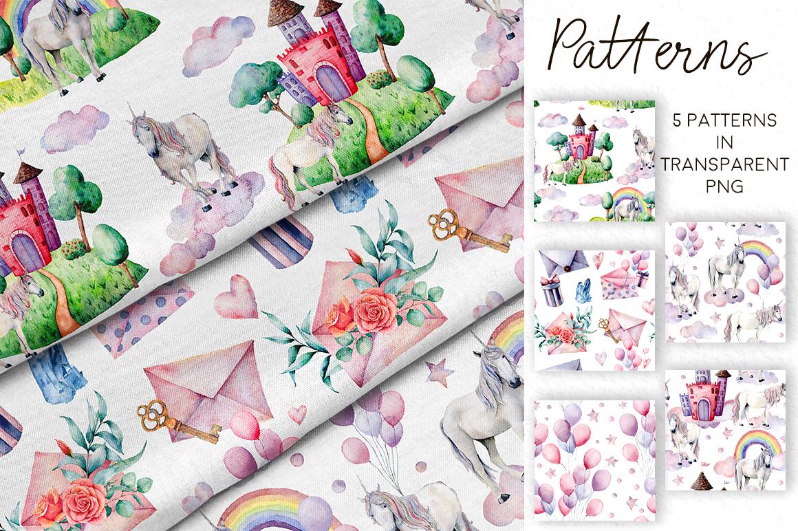 Unicorns: magic party watercolor